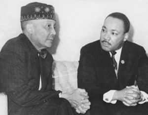 Rev. Dr. Martin Luther King Jr. and the Most Honorable Elijah Muhammad meet in 1966.